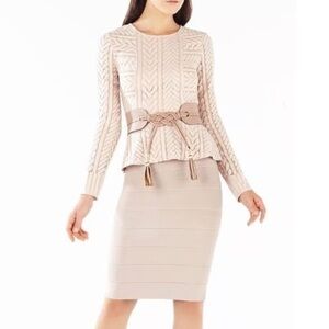 BCBGMaxAzria Blush Pink Peplum top XS